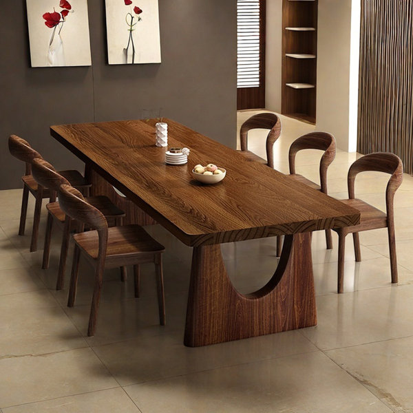 HEshihome Rectangular Modern Solid Wood Dining Table Sets | Wayfair